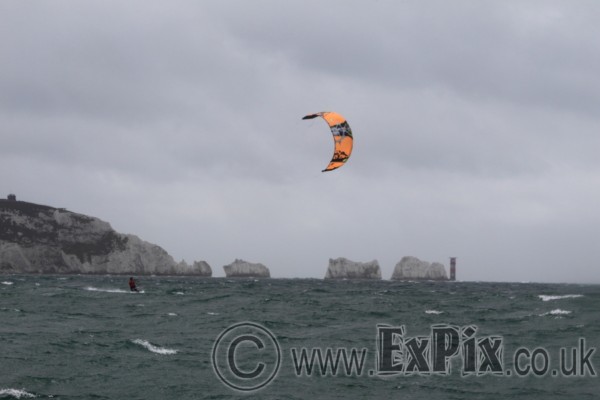 Ali Barrett slingshot rider in front of the Needles
