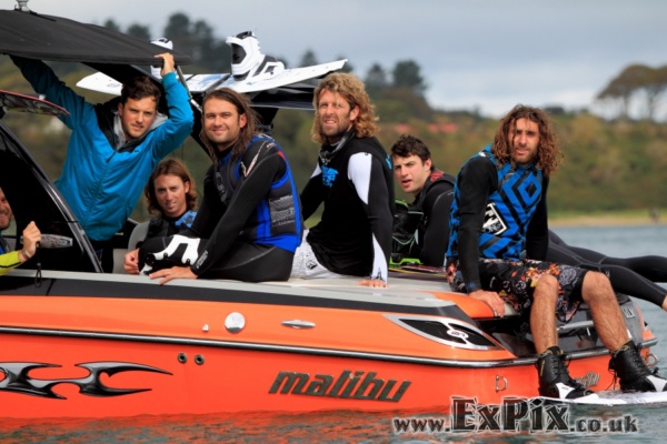 Pros waiting for their runs at Glass Butter Beach 