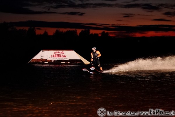 London Night Jump Ski jumper bails 