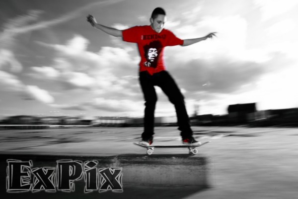 skateboarder grinding in rochdale