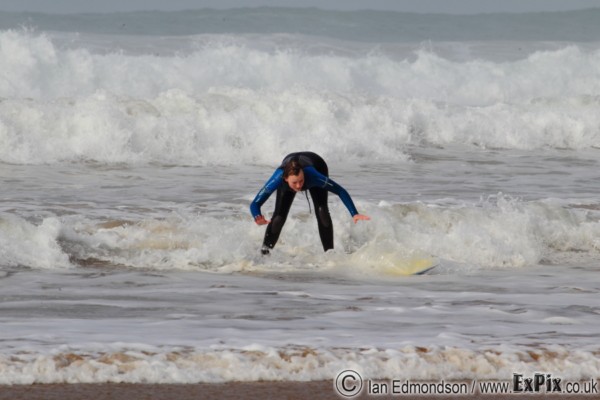 SKA student nearly falls off at watergate bay