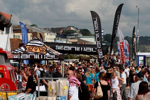 Crowds and branding on the main passage at Animal Windfest