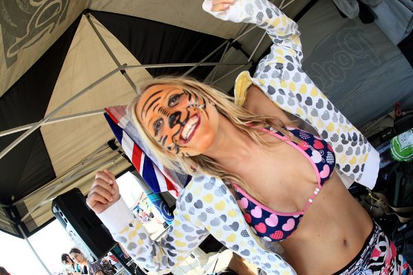 Steph Caller with a tiger face