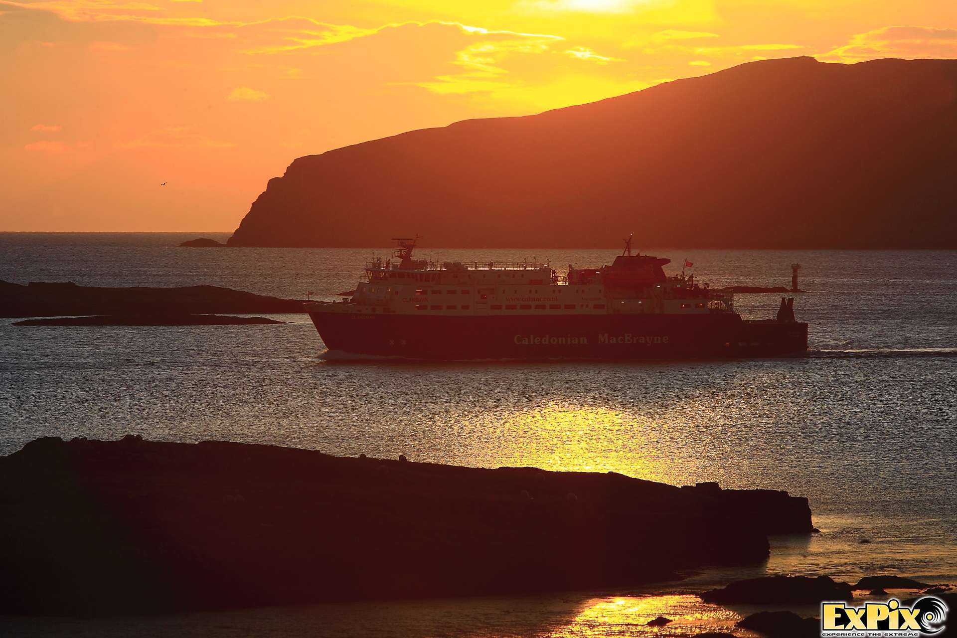 Calmac Ferry arriving in Barra Outer Hebrides